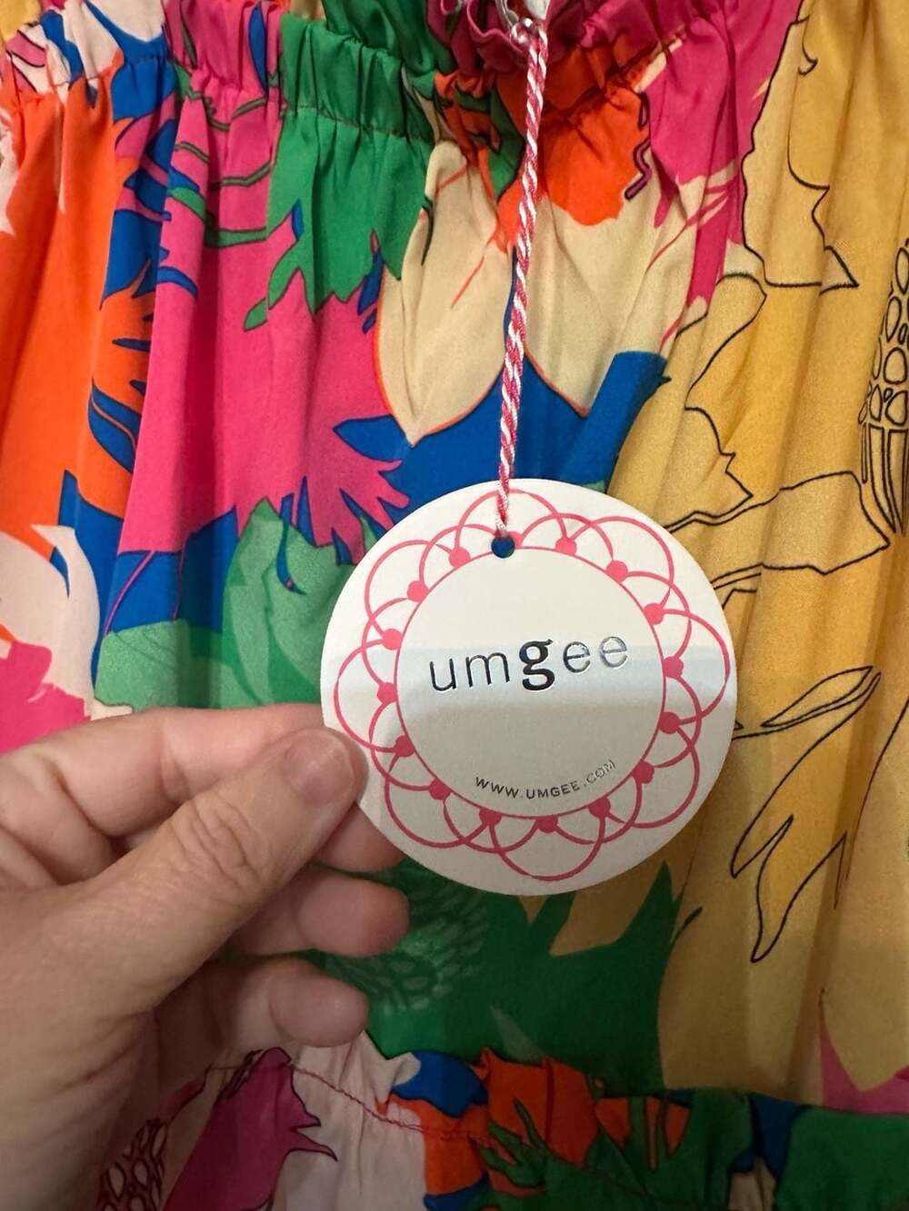Umgee USA Floral Tiered Ruffle Strap Midi Dress Size L - Picture 6 of 8